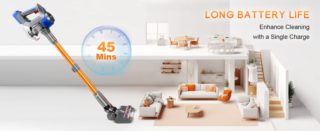 BSNAW Cordless Stick Vacuum 45 min